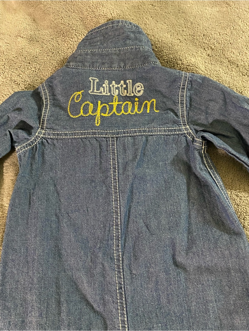 Little Captain baby boy Denim Coat - Blue 12m
